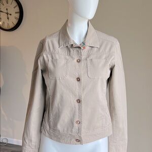 Women's Strechy Cotton Tan Jacket.